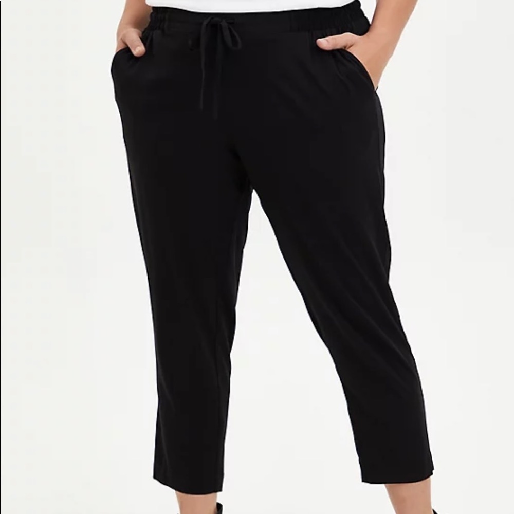 DRAWCORD TROUSER - STRETCH CHALLIS BLACK